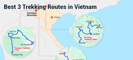 vietnam trekking routes map