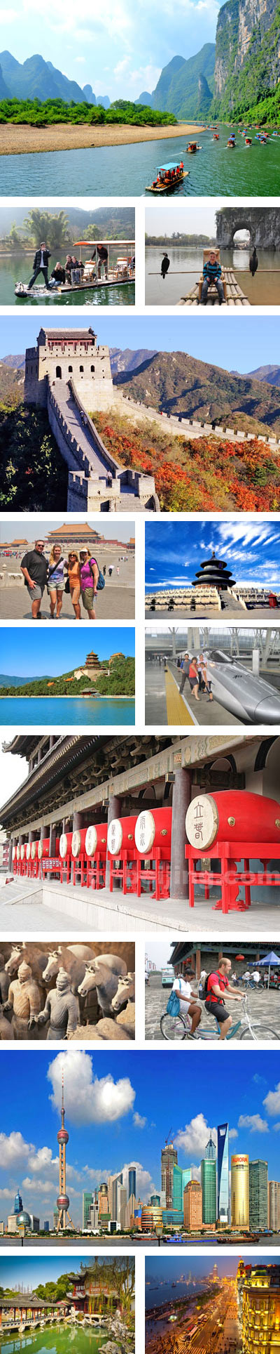 10 Days China Tour to Beijing, Xian, Guilin, Shanghai
