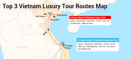 vietnam luxury tour map