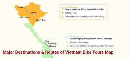 vietnam bike tour map